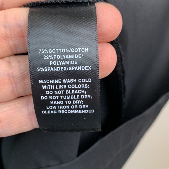 Lafayette 148: polished cotton fit & flare, side zip sash waist cap sleeve EUC - Picture 9 of 10